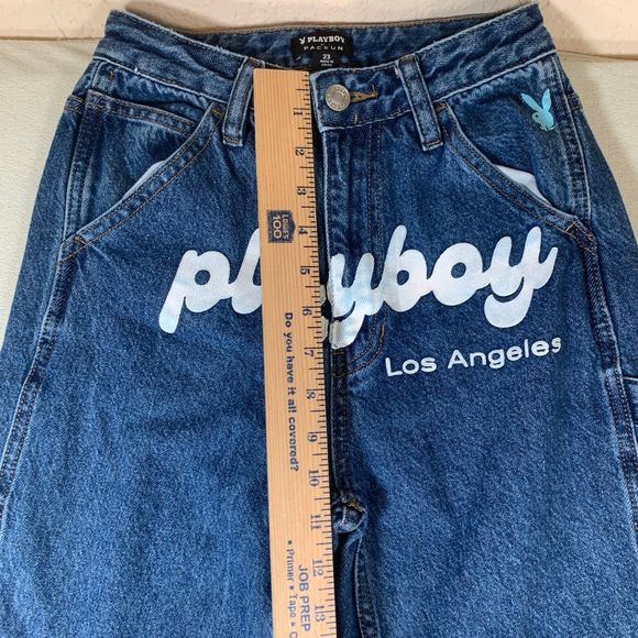 Playboy Pacsun carpenter cargo blue jeans size 23 high rise Los Angeles - Picture 4 of 8